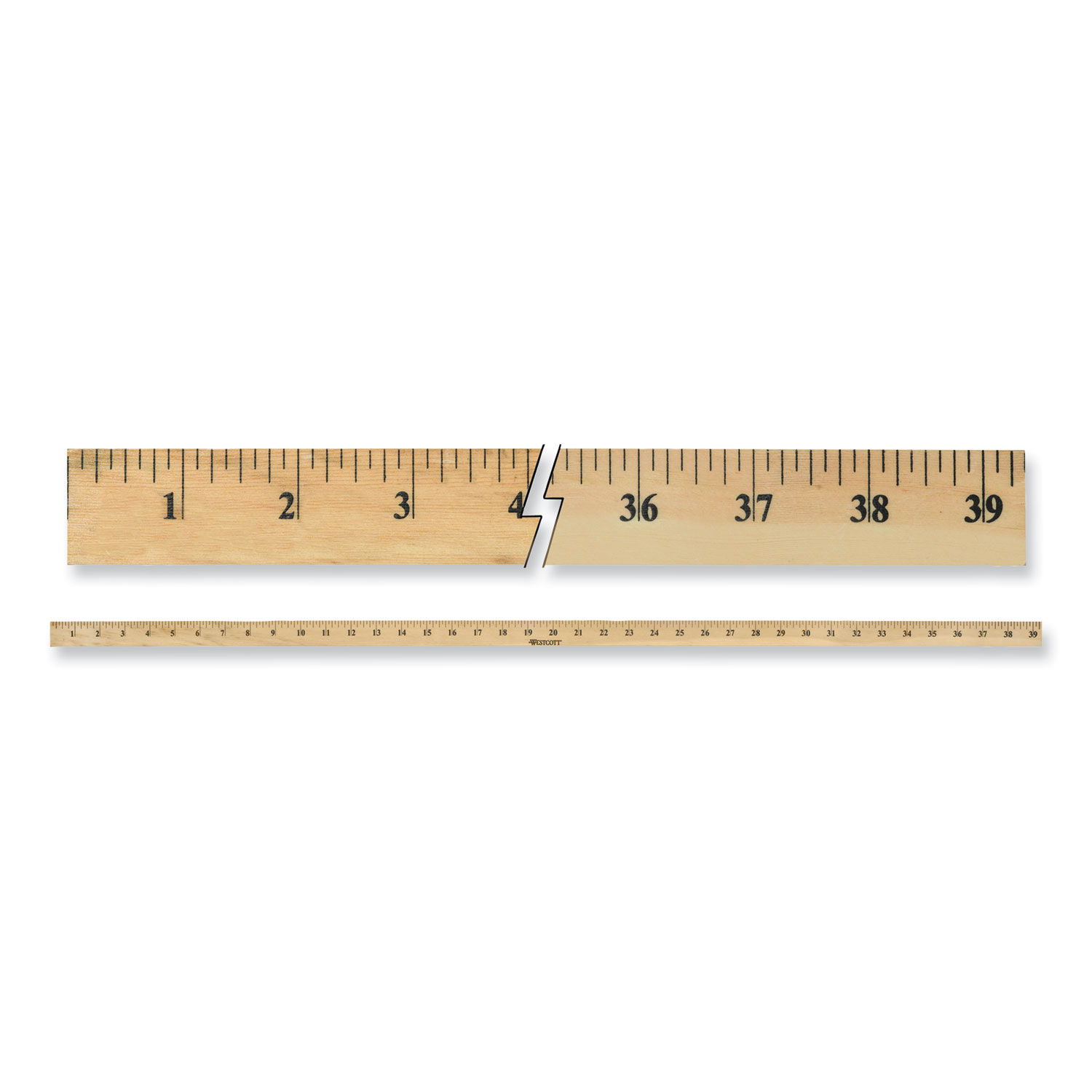 Wooden Meter Stick, Standard/Metric, 39.5, Clear Lacquer Finish, 12/Box