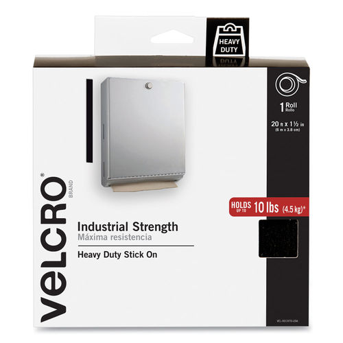 Velcro Industrial Strength Velcro Tape, Black, 15-ft x 2-in, 1-pk