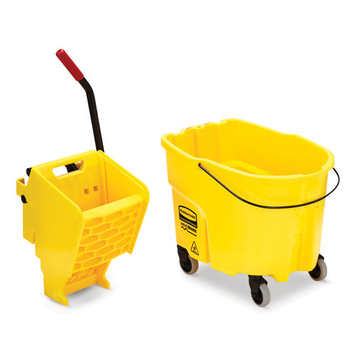 Plastic Mop Bucket w/ Wringer Rubbermaid Commercial Products WaveBrake 8.75  Gal.