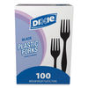 DXEFM507 - Plastic Cutlery, Heavy Mediumweight Forks, Black, 100/Box