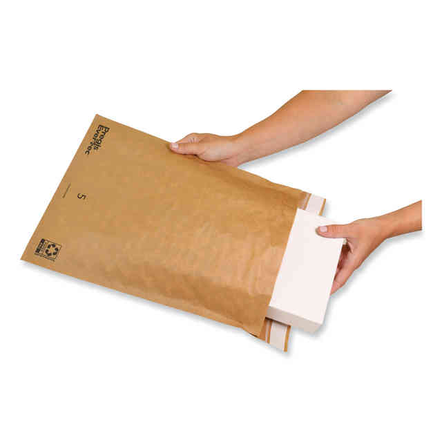 EverTec Curbside Recyclable Padded Mailer, #5, Kraft Paper, Self-Adhesive Closure, 12 x 15, Brown, 100/Carton EverTec Curbside Recyclable Padded Mailer, #5, Kraft Paper, Self-Adhesive Closure, 12 x 15, Brown, 100/Carton