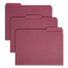 SMD10275 - Interior File Folders, 1/3-Cut Tabs: Assorted, Letter Size, 0.75" Expansion, Maroon, 100/Box