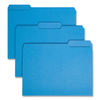 SMD10287 - Interior File Folders, 1/3-Cut Tabs: Assorted, Letter Size, 0.75" Expansion, Sky Blue, 100/Box