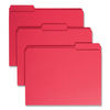 SMD12734 - Reinforced Top Tab Colored File Folders, 1/3-Cut Tabs: Assorted, Letter Size, 0.75" Expansion, Red, 100/Box