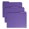 SMD13043 - Colored File Folders, 1/3-Cut Tabs: Assorted, Letter Size, 0.75" Expansion, Purple, 100/Box