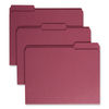 SMD13084 - Reinforced Top Tab Colored File Folders, 1/3-Cut Tabs: Assorted, Letter Size, 0.75" Expansion, Maroon, 100/Box