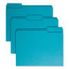 SMD13143 - Colored File Folders, 1/3-Cut Tabs: Assorted, Letter Size, 0.75" Expansion, Teal, 100/Box