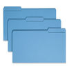 SMD17043 - Colored File Folders, 1/3-Cut Tabs: Assorted, Legal Size, 0.75" Expansion, Blue, 100/Box