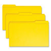 SMD17934 - Reinforced Top Tab Colored File Folders, 1/3-Cut Tabs: Assorted, Legal Size, 0.75" Expansion, Yellow, 100/Box