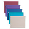 SMD64056 - Colored Hanging File Folders with 1/5 Cut Tabs, Letter Size, 1/5-Cut Tabs, Assorted Jewel Tone Colors, 25/Box