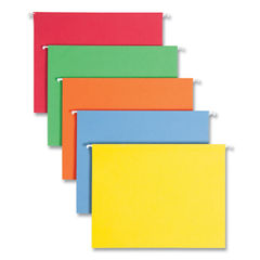 SMD64059 - Colored Hanging File Folders with 1/5 Cut Tabs, Letter Size, 1/5-Cut Tabs, Assorted Bright Colors, 25/Box