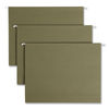 SMD65001 - 100% Recycled Hanging File Folders, Letter Size, 1/5-Cut Tabs, Standard Green, 25/Box