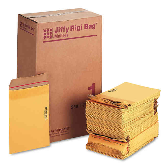 Jiffy Rigi Bag Mailer, #4, Square Flap, Self-Adhesive Closure, 9.5 x 13, Natural Kraft, 200/Carton Jiffy Rigi Bag Mailer, #4, Square Flap, Self-Adhesive Closure, 9.5 x 13, Natural Kraft, 200/Carton