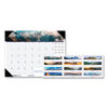 HOD176 - Earthscapes Recycled Monthly Desk Pad Calendar, Mountains of the World Photos, 22 x 17, Black Corners,12-Month(Jan-Dec): 2024