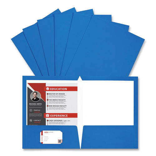 Universal Laminated Two-pocket Folder Cardboard Paper Red 11 X 8 1