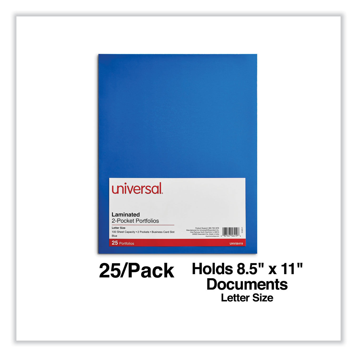 Two-Pocket Folder, Textured Paper, 100-Sheet Capacity, 11 x 8.5, Green,  25/Box