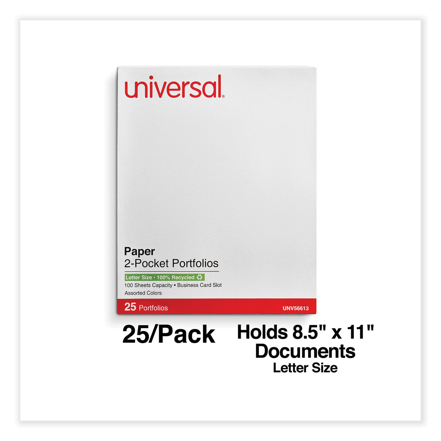 Universal® Two-Pocket Portfolio, Embossed Leather Grain Paper, 11