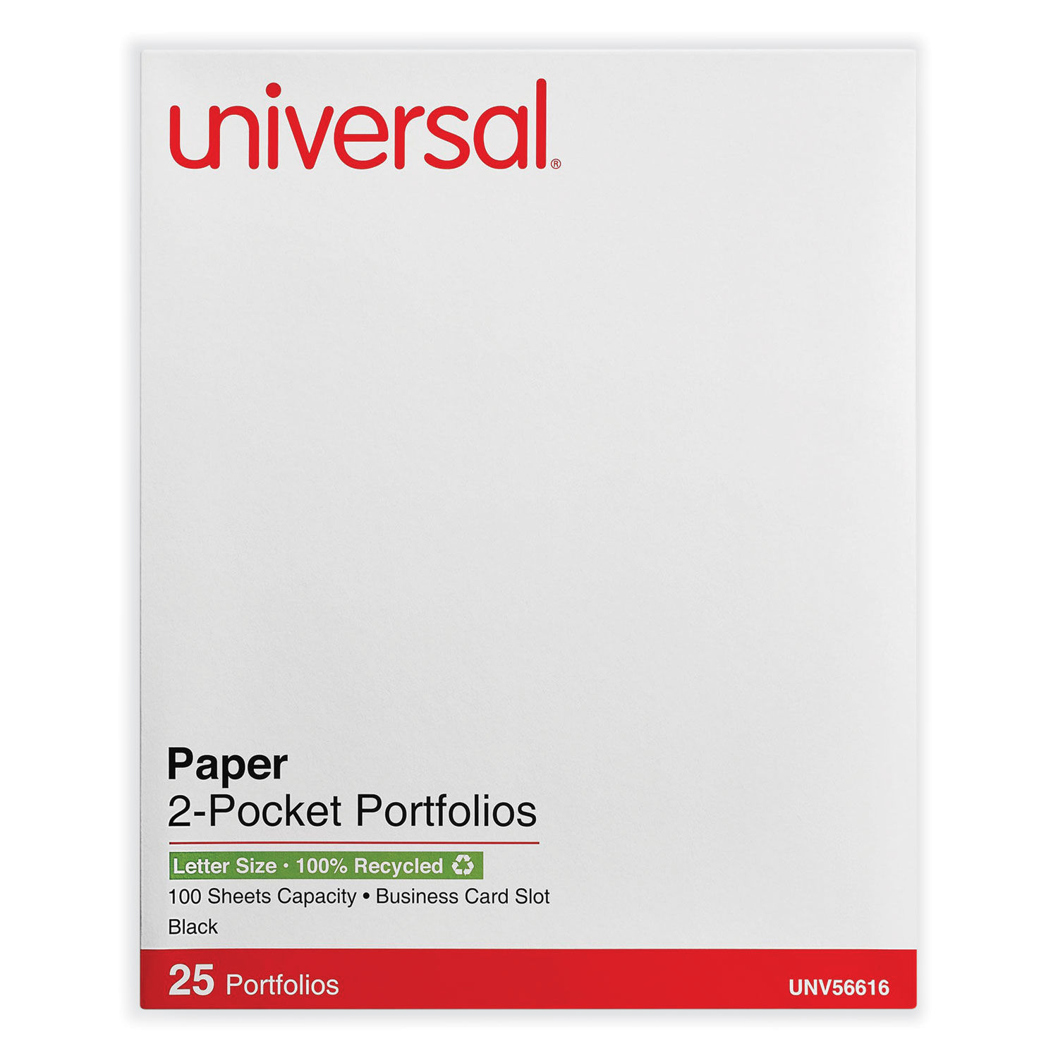 Universal® Two-Pocket Portfolio, Embossed Leather Grain Paper, 11