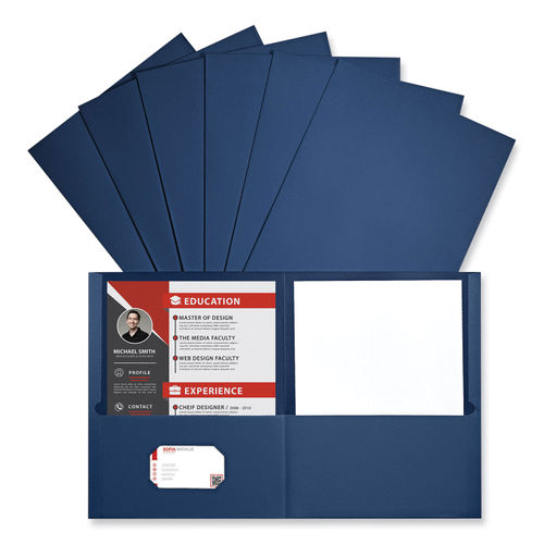 Office Depot Brand 2 Pocket Paper Folders Dark Blue Pack of 25