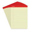 UNV10630 - Perforated Ruled Writing Pads, Wide/Legal Rule, Red Headband, 50 Canary-Yellow 8.5 x 11.75 Sheets, Dozen