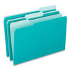 PFX421013AQU - Interior File Folders, 1/3-Cut Tabs: Assorted, Letter Size, Aqua, 100/Box