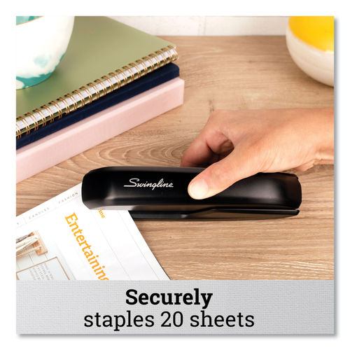 Universal Economy Full-Strip Stapler 20-Sheet Capacity Black