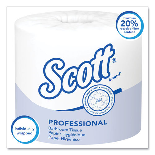 Scott 1000 Toilet Paper, 32 Rolls, Septic-Safe, 1-Ply Toilet Tissue