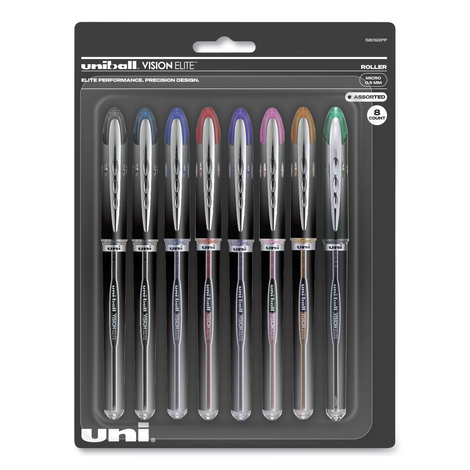 uni ball Vision Rollerball Pens Fine Point 0.7 mm Gray Barrel Black Ink  Pack Of 12 - Office Depot