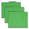 SMD13702 - Top Tab Classification Folders, Four SafeSHIELD Fasteners, 2" Expansion, 1 Divider, Letter Size, Green Exterior, 10/Box