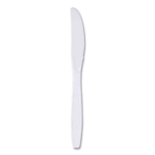 Guildware Extra Heavyweight Plastic Cutlery, Knives, White, 100/Box, 10 Boxes/Carton Guildware Extra Heavyweight Plastic Cutlery, Knives, White, 100/Box, 10 Boxes/Carton