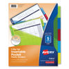 AVE11902 - Insertable Big Tab Plastic 1-Pocket Dividers, 5-Tab, 11.13 x 9.25, Assorted, 1 Set