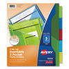 AVE11906 - Insertable Big Tab Plastic 2-Pocket Dividers, 5-Tab, 11.13 x 9.25, Assorted, 1 Set