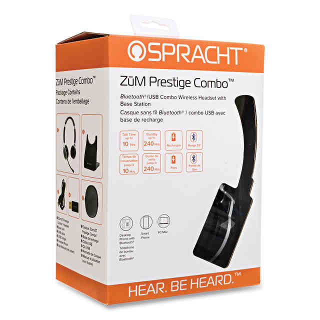 ZuM BT Prestige Combo Binaural Over The Head Headset with USB Dongle by Spracht SPTZUMBTP410