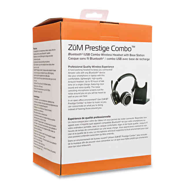 ZuM BT Prestige Combo Binaural Over The Head Headset with USB Dongle by Spracht SPTZUMBTP410