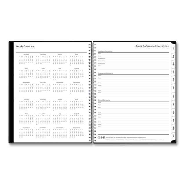 Teacher's Solid Black Weekly/Monthly Lesson Planner by Blue Sky