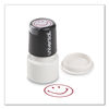 UNV10080 - Round Message Stamp, SMILEY FACE, Pre-Inked/Re-Inkable, Red