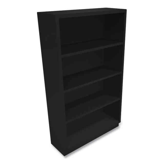Metal Bookcase, Four-Shelf, 34.5w x 12.63d x 59h, Charcoal Metal Bookcase, Four-Shelf, 34.5w x 12.63d x 59h, Charcoal