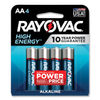 RAY8154K - High Energy Premium Alkaline AA Batteries, 4/Pack