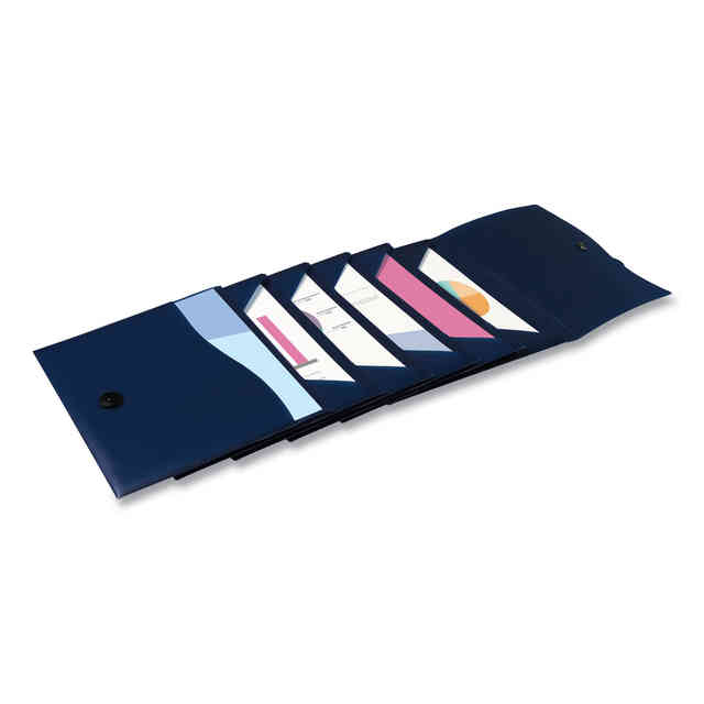 Slide and View Expanding File, 6 Sections, Hook/Loop Closure, Letter Size, Navy Blue Slide and View Expanding File, 6 Sections, Hook/Loop Closure, Letter Size, Navy Blue