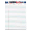 TOP75111 - American Pride Writing Pad, Wide/Legal Rule, Red/White/Blue Headband, 50 White 8.5 x 11.75 Sheets, 12/Pack