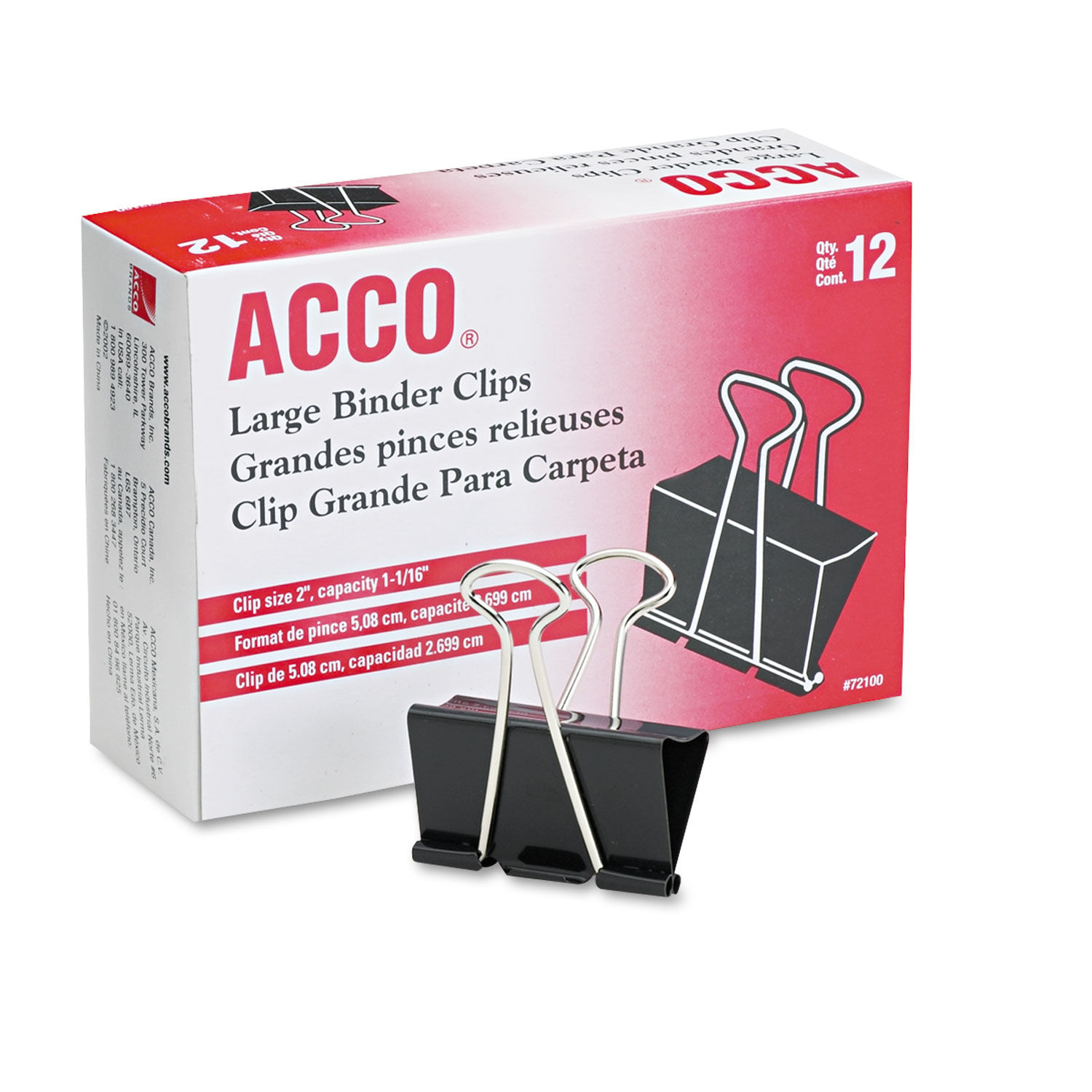 Acco Binder Clips, Medium - 12 count