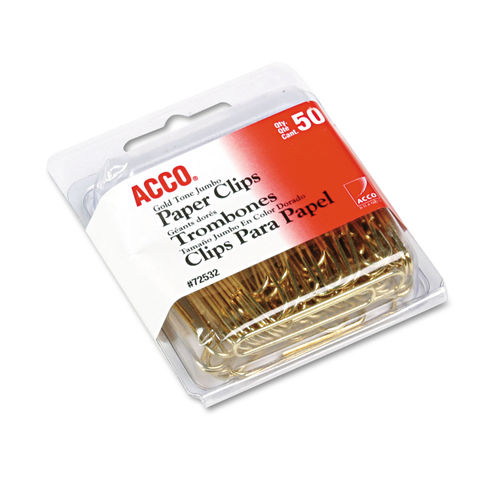 Gold Tone Paper Clips by ACCO ACC72532
