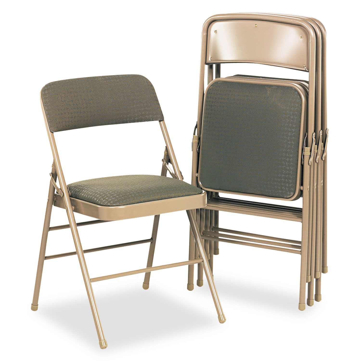 Deluxe Fabric Padded Seat Back Folding Chairs By Cosco