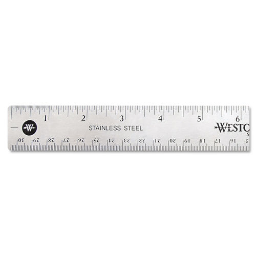 Stainless Steel Office Ruler With Non Slip Cork Base by Westcott® ACM10415