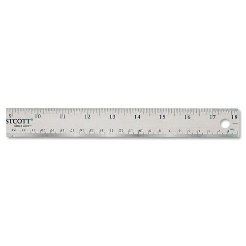 Westcott Stainless Steel Office Ruler, Non Slip Cork Base, 6