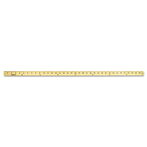 Wood Yardstick with Metal Ends, 36 Long. Clear Lacquer Finish