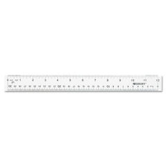 Three-Hole Punched Wood Ruler English And Metric With Metal Edge, 12 Long