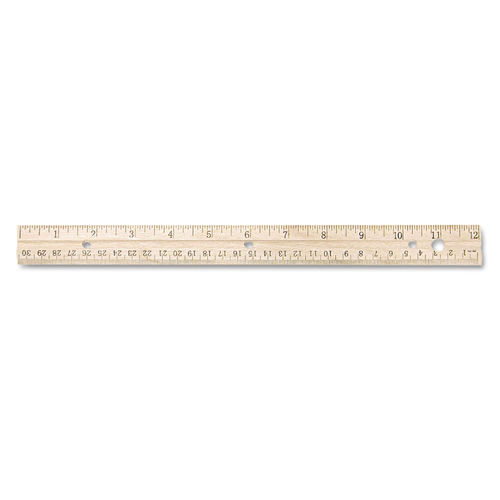 Westcott 12 Wood Ruler Measuring Metric and 1/16 Scale With Single