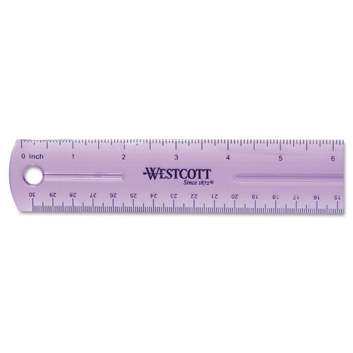 Westcott Clear Flexible Acrylic Ruler, Standard/Metric, 12 Long