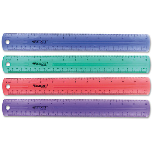 Transparent Shatter-Resistant Plastic Ruler, Standard/metric, 6 Long, Clear